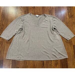 J.Jill Pure Jill Linen Blend Top Beige Size XL Minimalist Casual Neutral Chic
